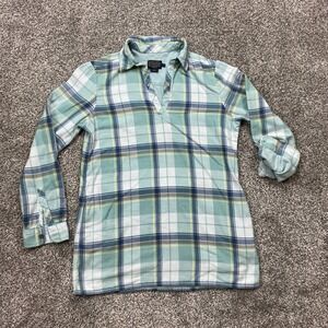 Pendleton Shirt Women's Small Plaid Flannel Pullover Tunic Pockets Roll Tab Slee